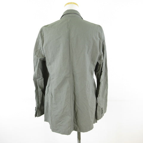 UNIQLO Linen Blend Jacket Long Sleeve Khaki Green M *T410 Women's