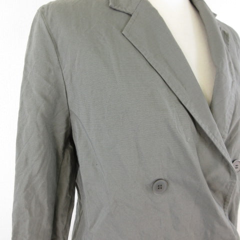 UNIQLO Linen Blend Jacket Long Sleeve Khaki Green M *T410 Women's