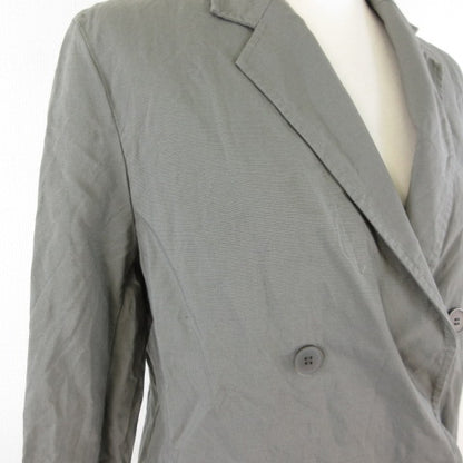 UNIQLO Linen Blend Jacket Long Sleeve Khaki Green M *T410 Women's