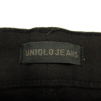 UNIQLO JEANS Denim Pants Jeans Long Skinny Damaged Cut-Off Black Size 25 *T434 Women's
