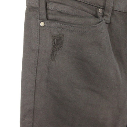 UNIQLO JEANS Denim Pants Jeans Long Skinny Damaged Cut-Off Black Size 25 *T434 Women's