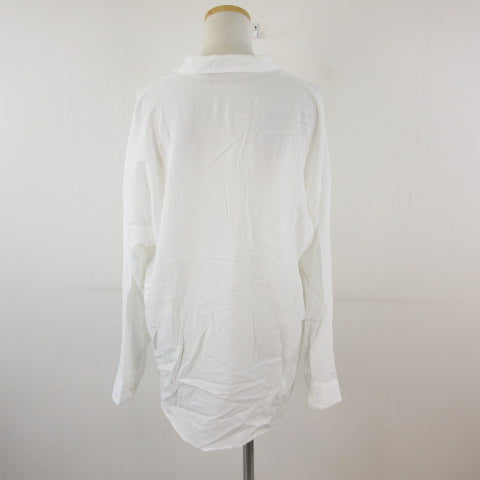 UNIQLO Shirt Blouse Long Sleeve Skipper White XL *T614 Women's