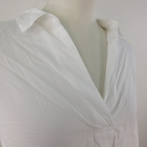 UNIQLO Shirt Blouse Long Sleeve Skipper White XL *T614 Women's