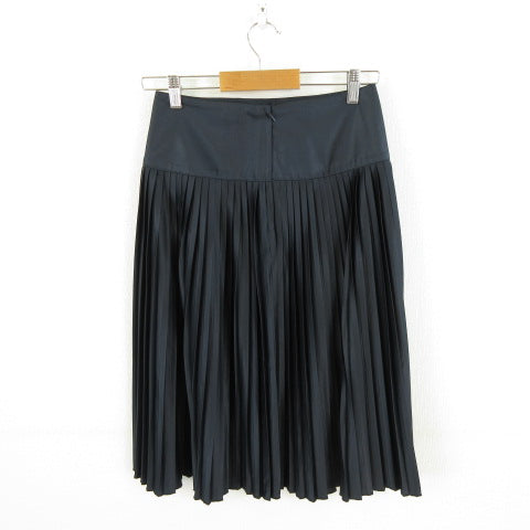 UNIQLO U Pleated Midi Skirt Navy Blue 58 *A498 Women's