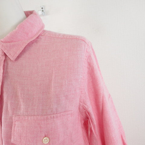 Unused item UNIQLO Flannel Shirt Long Sleeve Pink S *A524 Women's