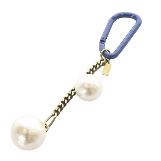 PORTER Petite Robe Noire Large Cotton Pearl Carabiner Key Holder Blue White /SR ■SH Ladies
