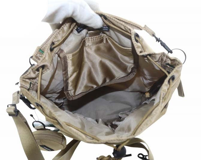 Unused item PORTER Yoshida Kaban STARBUCKS Coffee Bean Shape 2WAY Tool Bag Handbag One Handle Shoulder Bag Diagonally Hung Nylon Latte Beige / YO18 Ladies
