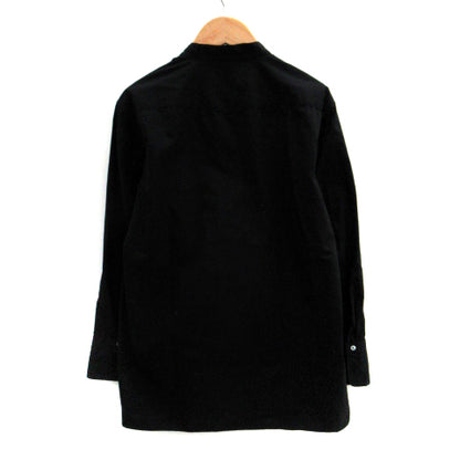 UNIQLO Casual Shirt Long Sleeve Band Collar Plain M Black /SM21 Men's