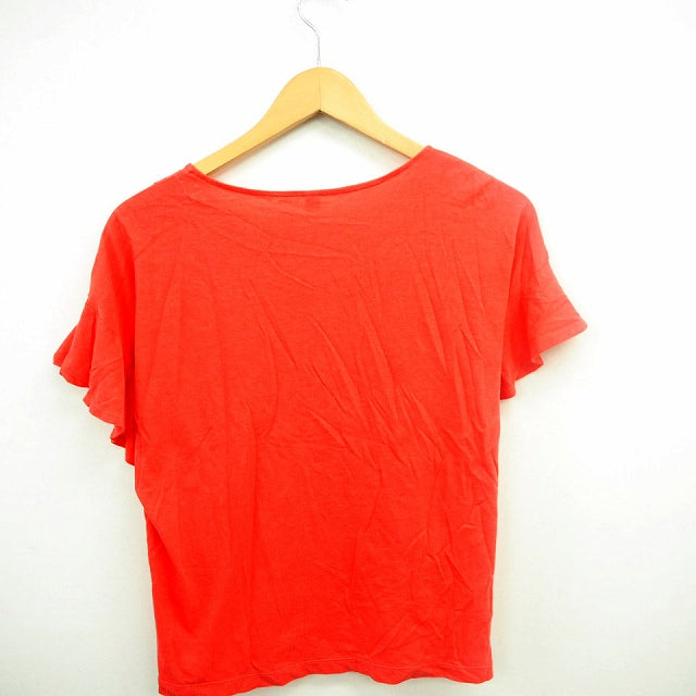 UNIQLO T-Shirt Cut and Sewn Plain Simple Flared Round Neck Short Sleeve Cotton Pink S Size Women