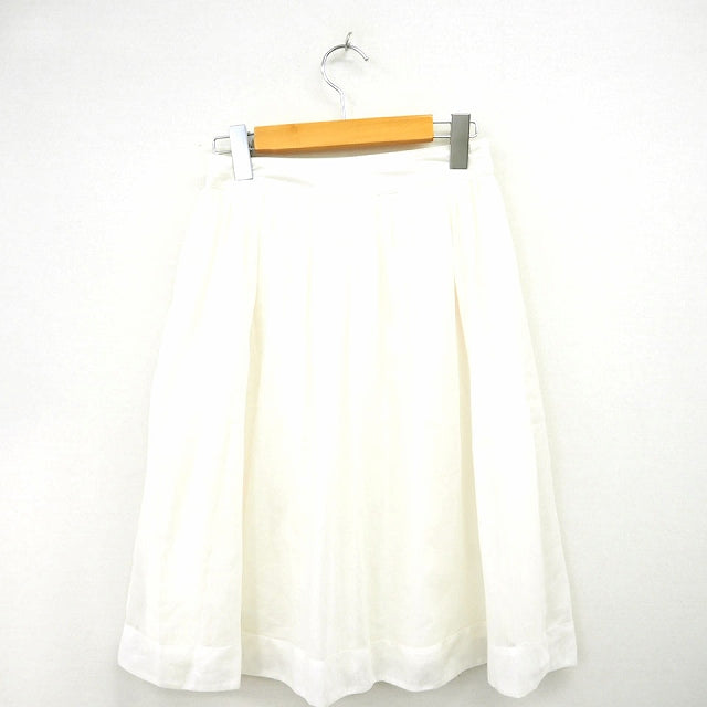 UNIQLO Skirt Bottoms Flare Solid Simple Knee-Length Below the Knee 61 Ivory /MT54 Women's