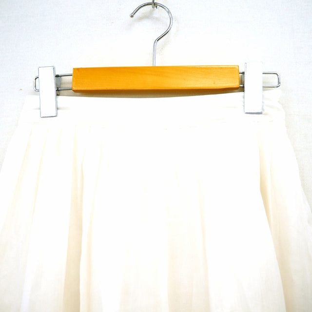 UNIQLO Skirt Bottoms Flare Solid Simple Knee-Length Below the Knee 61 Ivory /MT54 Women's