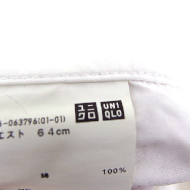 UNIQLO +J Flare Pants Bootcut Plain Simple Tuck Cotton Waist 64cm White Women's /HT28