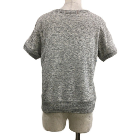 UNIQLO INES DE LA FRESSANGE Sweatshirt Pullover Crew Neck Heathered Short Sleeve Size L Grey Women's