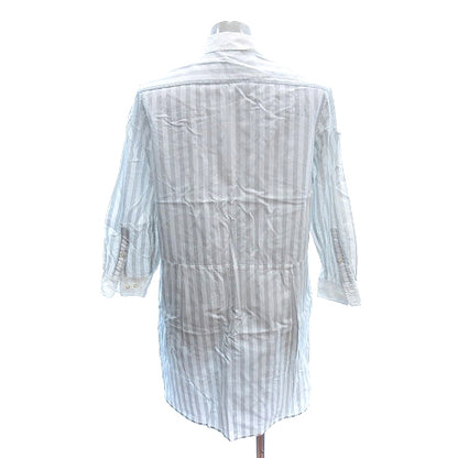 UNIQLO Designer's Invitation Project Striped Shirt Dress Knee-Length Button-Down Three-Quarter Sleeve Size L White/Grey /AU ●RY Women's