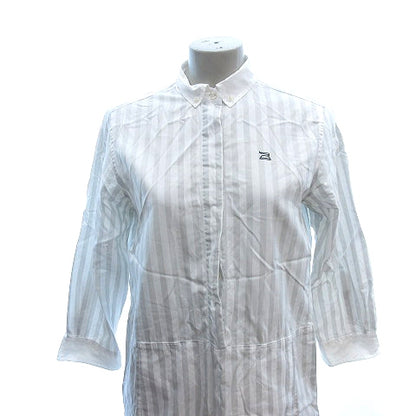 UNIQLO Designer's Invitation Project Striped Shirt Dress Knee-Length Button-Down Three-Quarter Sleeve Size L White/Grey /AU ●RY Women's