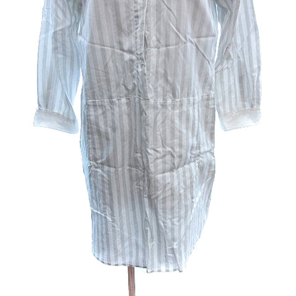 UNIQLO Designer's Invitation Project Striped Shirt Dress Knee-Length Button-Down Three-Quarter Sleeve Size L White/Grey /AU ●RY Women's