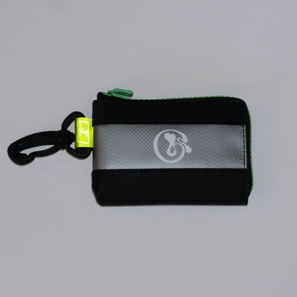 【SHIP NOW】Vibram card wallet with green zip "ROCK"