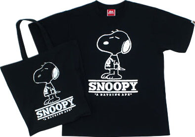 A BATHING APE×PEANUTS Dover Street Market Ginza Limited T-Shirt Tote Bag Size M Snoopy BAPE