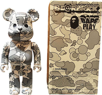 A BATHING APE × MEDICOM TOY '400% BE@RBRICK STA CAMO' Bearbrick Star Camo Star Camouflage White White BAPE A Bathing Ape Medicom Toy
