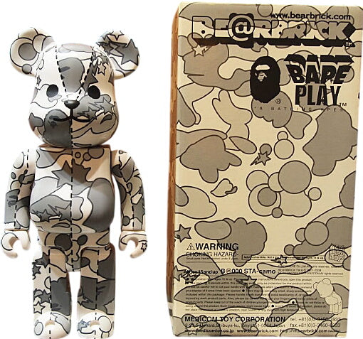 A BATHING APE × MEDICOM TOY '400% BE@RBRICK STA CAMO' Bearbrick Star Camo Star Camouflage White White BAPE A Bathing Ape Medicom Toy