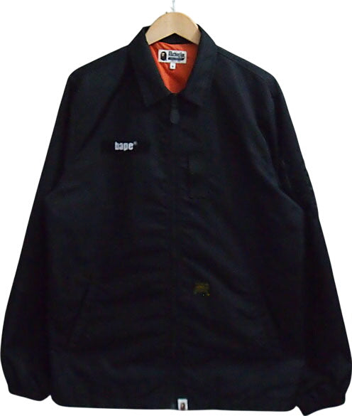 A BATHING APE 'MA-1 Detail Coach Jacket' Coach Jacket A Bathing Ape Black Black M BAPE