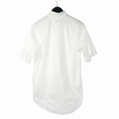 URSUS BAPE Shirt Short Sleeve Button-Down One Point Logo Cotton M White Men's