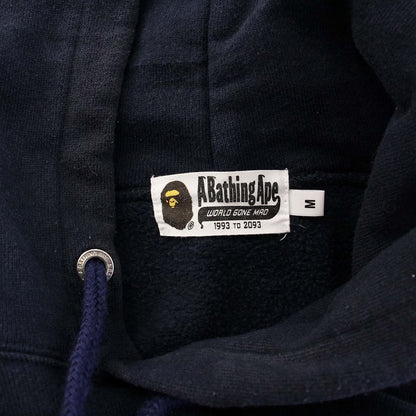 A BATHING APE MILO ON BAPE Relaxed Fit Pullover Hoodie M Size Long Sleeve Brushed Interior Navy Color Men's