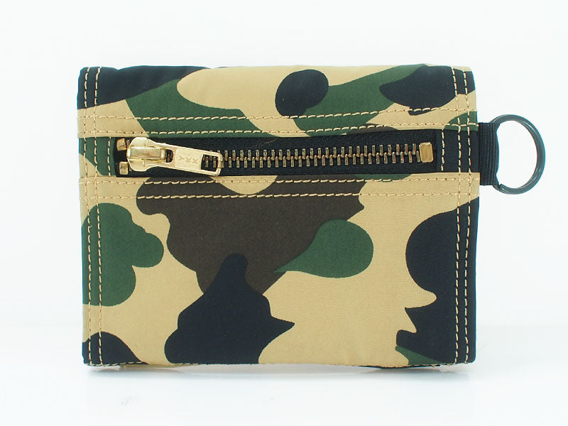 A BATHING APE × PORTER '1st CAMO WALLET' Monkey Camouflage Wallet Purse from PORTER Camo BAPE A Bathing Ape