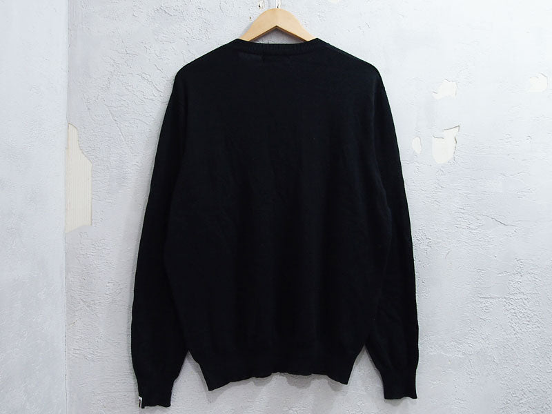 A BATHING APE College Logo Knit Sweater Black Black L BAPE