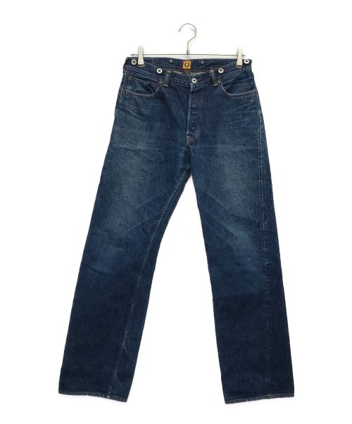 Cinch Back Button Fly Denim Pants