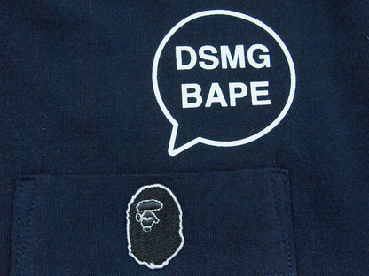 A BATHING APE x DOVER STREET MARKET GINZA Long Sleeve T-Shirt L/S Tee Size M DSMG Dover Navy BAPE