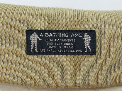 A BATHING APE Quilted Jacket Monkey Beige Size L BAPE