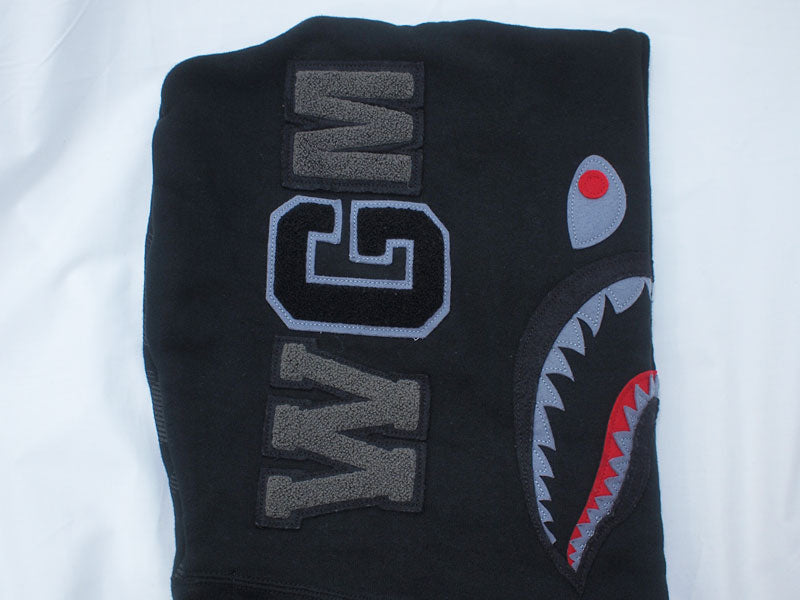 A BATHING APE 'REFLECTION CAMO SHARK FULL ZIP HOODIE' Shark Parka Reflection Camouflage Monkey Camo Black Black Size L BAPE A Bathing Ape