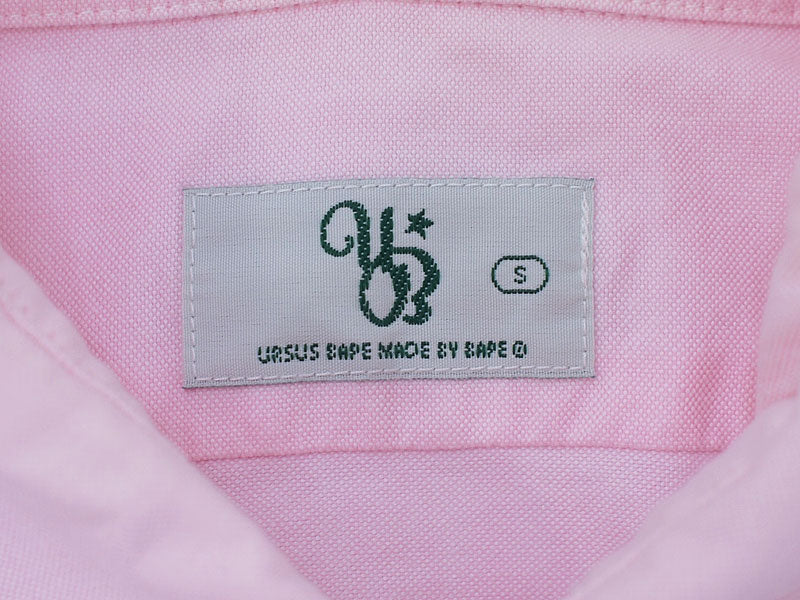 URSUS BAPE Oxford Shirt Pink Size S URSUS BAPE A BATHING APE