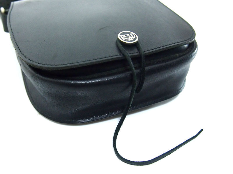 Rock Steady × PORTER All-Leather Shoulder Bag, Black Genuine Leather by Porter