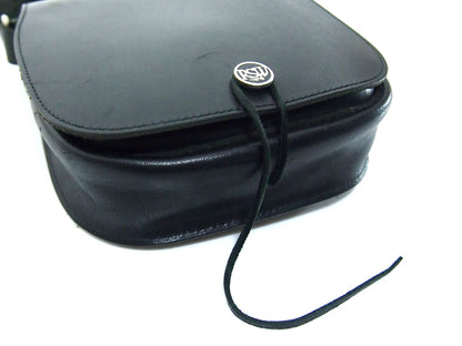 Rock Steady × PORTER All-Leather Shoulder Bag, Black Genuine Leather by Porter