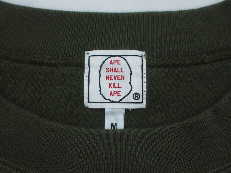 A BATHING APE Numbered Sweatshirt with Elbow Patches Crewneck Football CENTURION 22 BAPE Size M