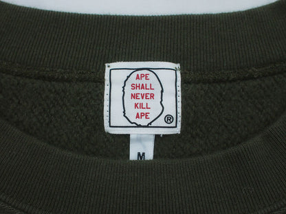 A BATHING APE Numbered Sweatshirt with Elbow Patches Crewneck Football CENTURION 22 BAPE Size M