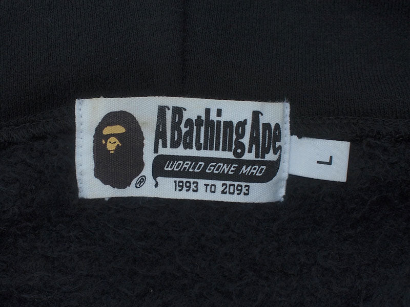 A BATHING APE 'REFLECTION CAMO SHARK FULL ZIP HOODIE' Shark Parka Reflection Camouflage Monkey Camo Black Black Size L BAPE A Bathing Ape