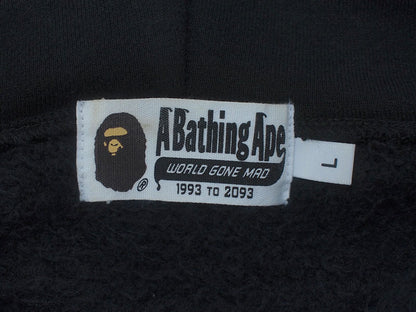A BATHING APE 'REFLECTION CAMO SHARK FULL ZIP HOODIE' Shark Parka Reflection Camouflage Monkey Camo Black Black Size L BAPE A Bathing Ape