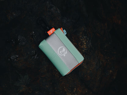 【SHIP NOW】Vibram card wallet with orange zip "Mushroom"